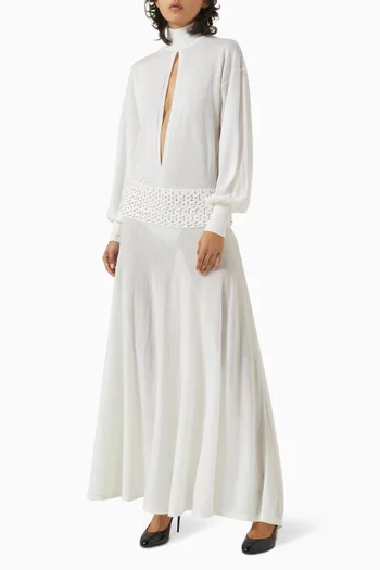 FIne-knit Bodysuit in Wool-blend