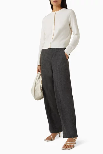 Tipped Half Moon Cardigan in Wool Blend