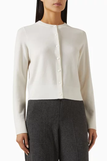 Tipped Half Moon Cardigan in Wool Blend
