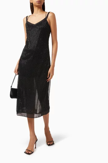 Bead-embellished Midi Dress