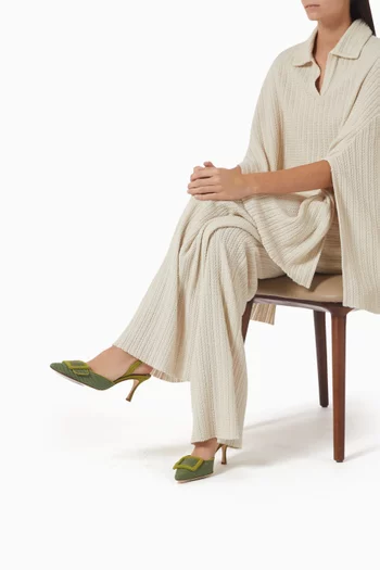 Mayslibi 70 Slingback Pumps in Raffia