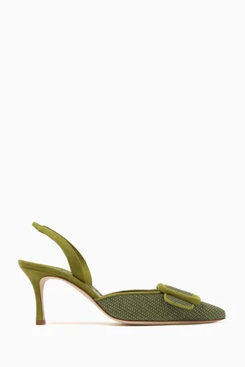 Mayslibi 70 Slingback Pumps in Raffia