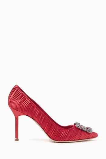 Hangisi 90 Pumps in Pleated Satin