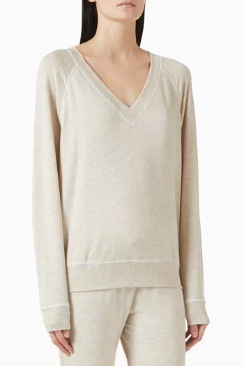 Bennie Fleece V-Neck Sweatshirt