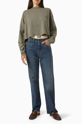 Logo-print Cropped Sweatshirt in Jersey