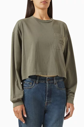Logo-print Cropped Sweatshirt in Jersey