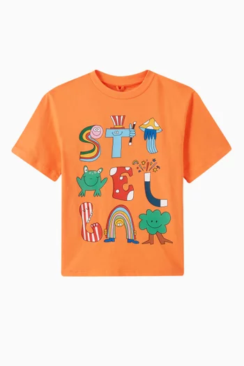 Logo Characters T-shirt in Organic Cotton