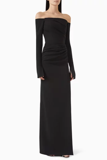 Cara Off-shoulder Dress in Crepe