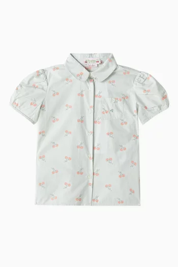 Ava Printed Blouse in Organic Cotton-poplin