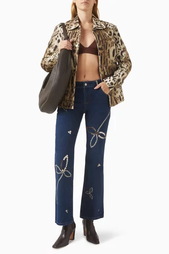 Jemy Animal-Print Jacket in Stretch Cotton