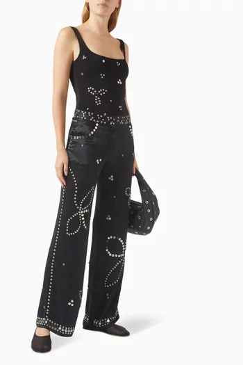 Brity Pants in Embellished Satin