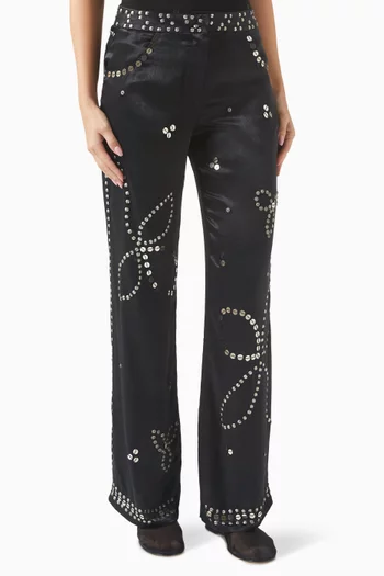Brity Pants in Embellished Satin