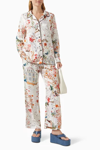 Nedi Printed Pants in Silk