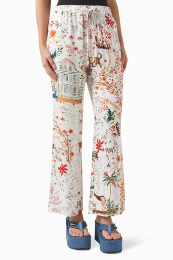 Nedi Printed Pants in Silk