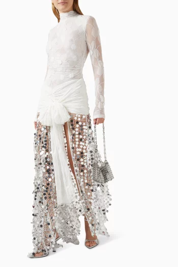 Nives Turtleneck Top in Lace