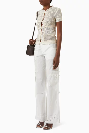 Wanda Broderie-anglaise Pants in Cotton