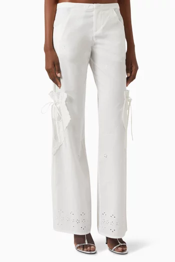 Wanda Broderie-anglaise Pants in Cotton