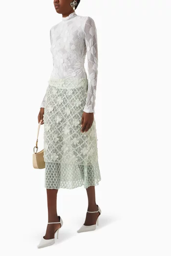 Lunies Embellished Midi Dress in Lace