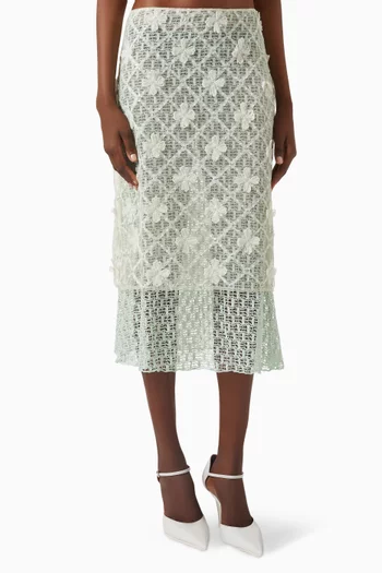 Lunies Embellished Midi Dress in Lace