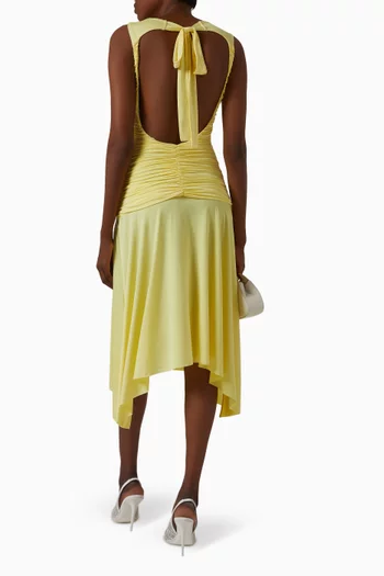 Nuina Ruched Midi Dress in Jersey