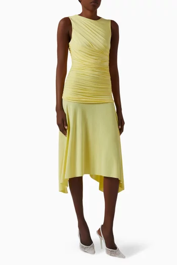 Nuina Ruched Midi Dress in Jersey