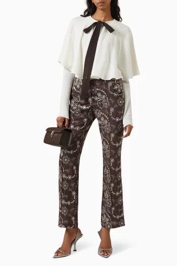 Xenia Bow Cardigan in Cotton-knit
