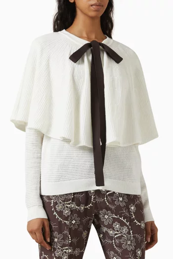 Xenia Bow Cardigan in Cotton-knit