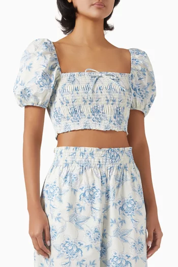 The Corinna Top in Satin Poplin