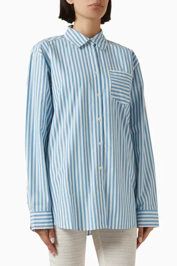 Avril Striped Shirt in Cotton Poplin