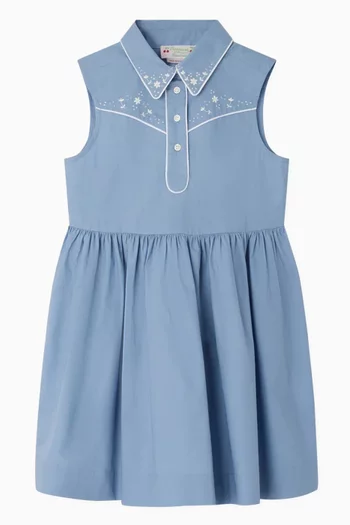Ermance Embroidered Dress in Poplin