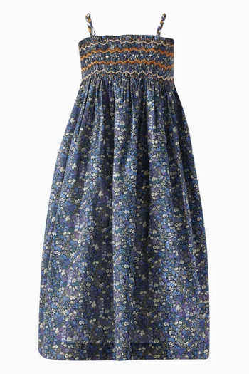 Smock Floral Dress in Cotton