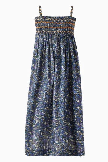 Smock Floral Dress in Cotton
