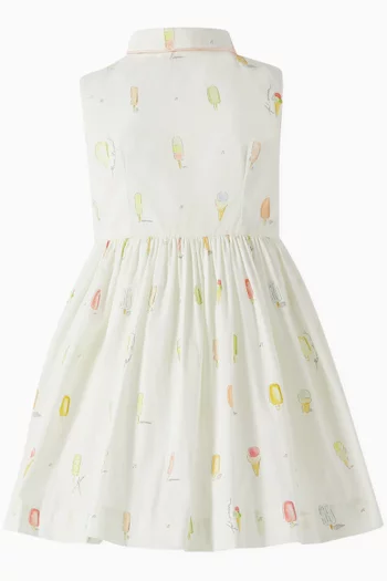 Anne Ice-cream Printed Dress in Organic Cotton
