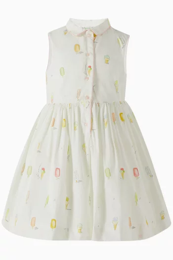 Anne Ice-cream Printed Dress in Organic Cotton