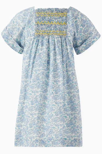 Paysanne Smocked Dress in Cotton