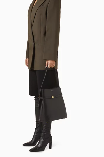 Belted Bucket Bag in Leather