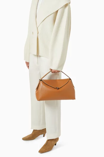 T-lock Top-handle Bag in Grained Leather