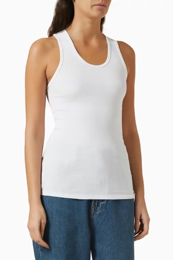 Slim-fit Tank Top in Ribbed-cotton