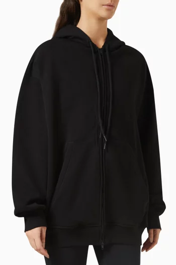 Oversized Zip Hoodie in Cotton