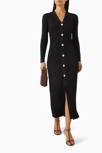Filly Ribbed Midi Dress in Knit