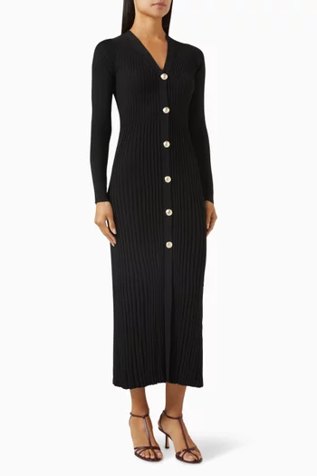 Filly Ribbed Midi Dress in Knit