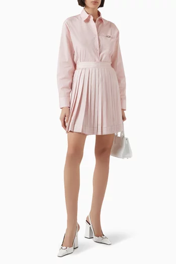 Pinstripe Chain Crop Shirt in Cotton
