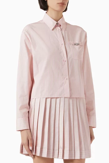 Pinstripe Chain Crop Shirt in Cotton