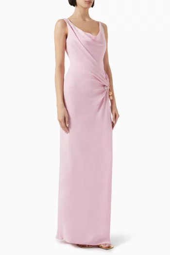 Safety Pin Gown in Silk Cady