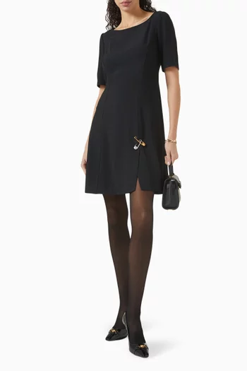 Safety-pin Mini Dress in Matte Satin