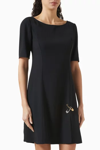 Safety-pin Mini Dress in Matte Satin