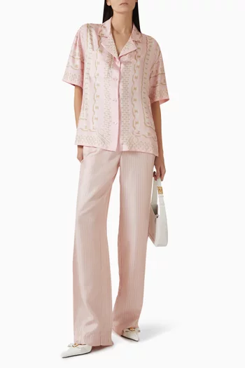 Treasure-print Shirt in Silk
