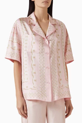 Treasure-print Shirt in Silk