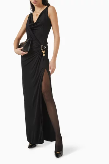 Safety-pin Gathered Gown in Jersey