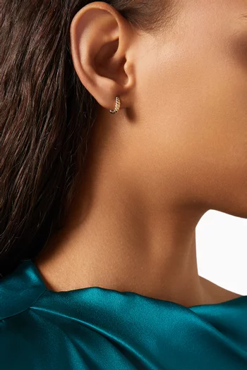 Fine Twisted Huggie Earrings in 14kt Recycled Gold